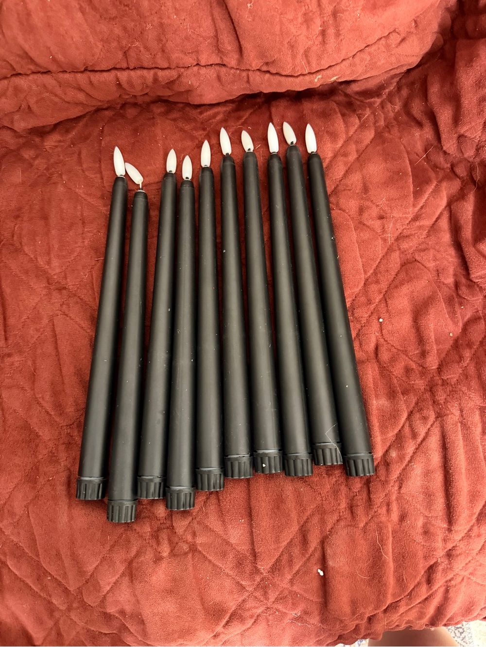 Black LED Taper Candles (Set of 10) - Home Party Supplies